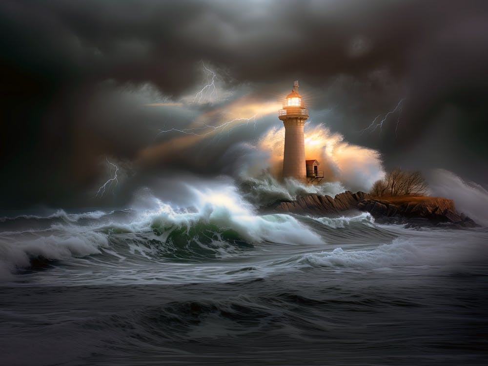 Lighthouse In The Storm