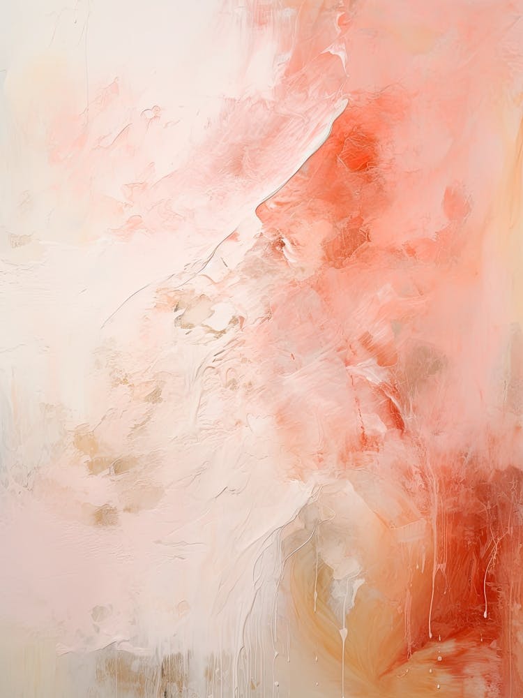 Pink And Orange, Abstract Raw Painting 3