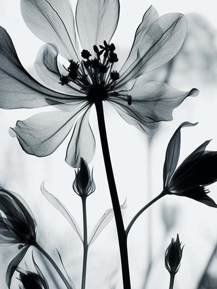 Black And White Flower Silhouette 9