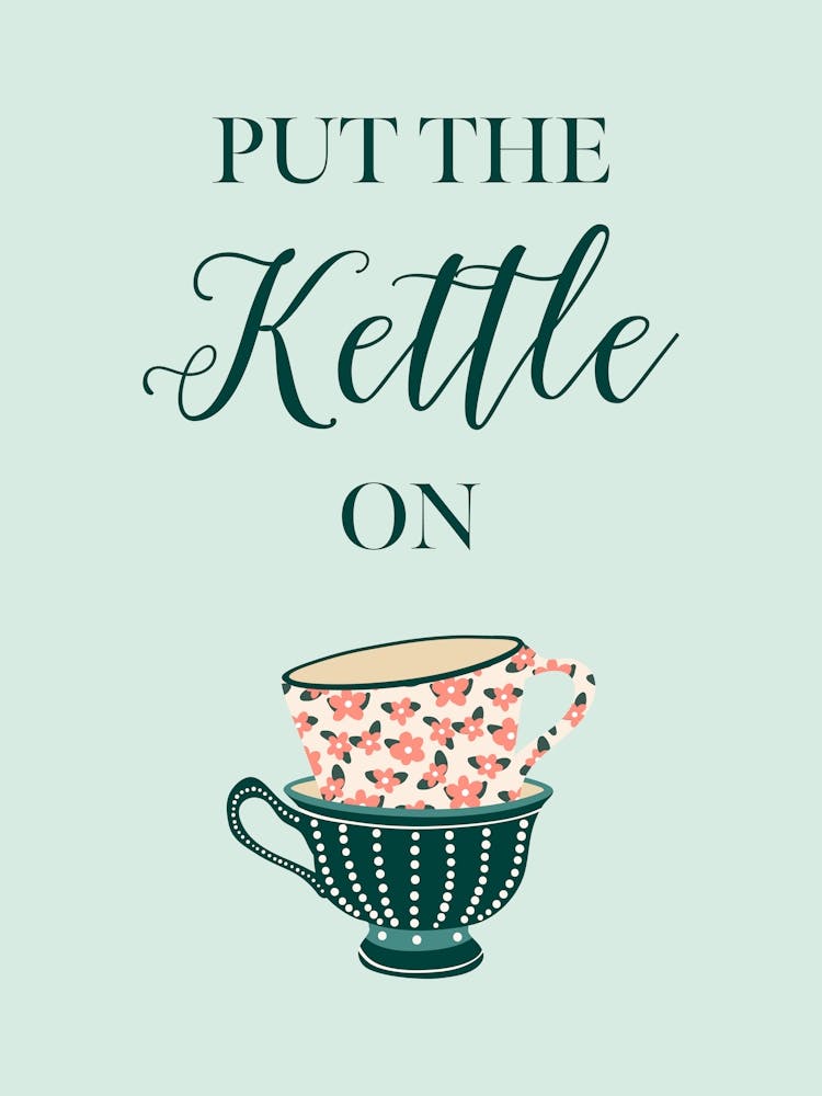 Put The Kettle On Blue Kitchen