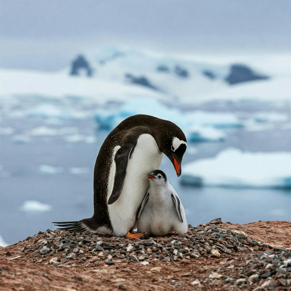 Antarctic Emperor Penguin love
