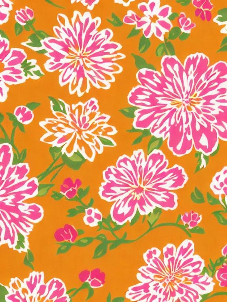 Primrose Floral Print Retro Pattern 1 Flower