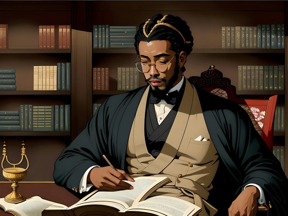 Black Man Reading A Book