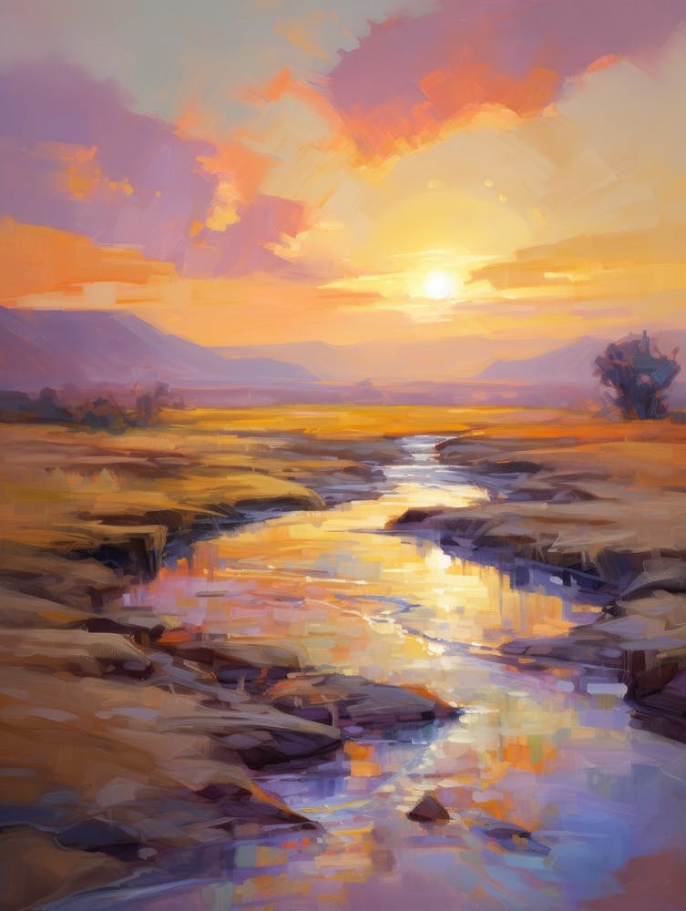 Sunset Over A River