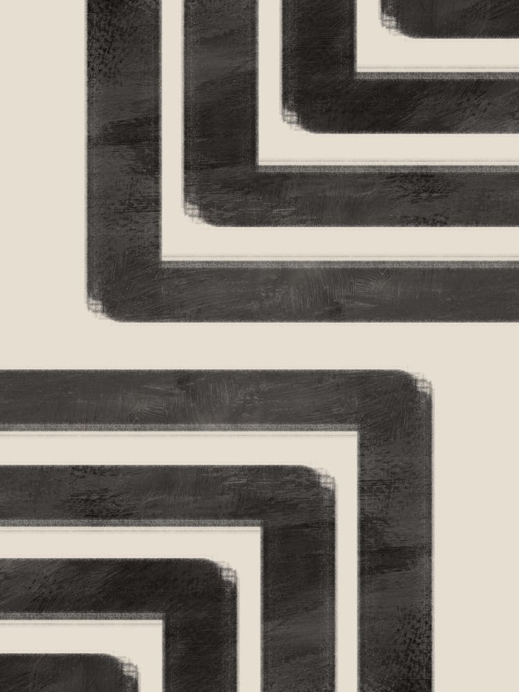 Abstract Minimalist Art in Black and Beige 1