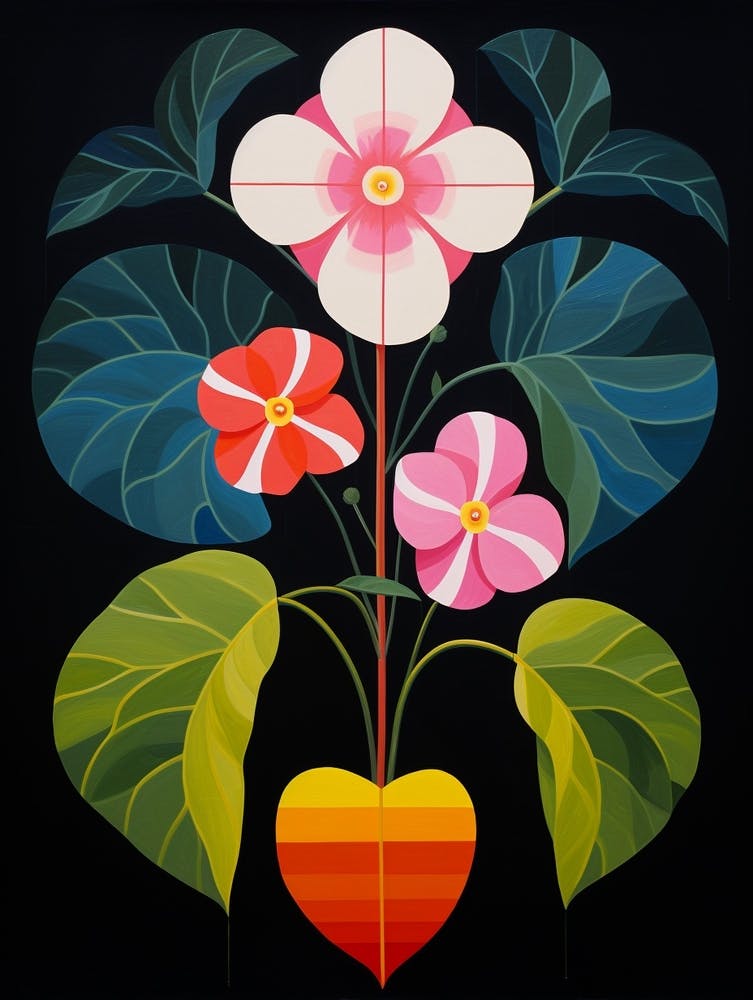 Impatiens 1 Hilma Af Klint Inspired Flower Illustration