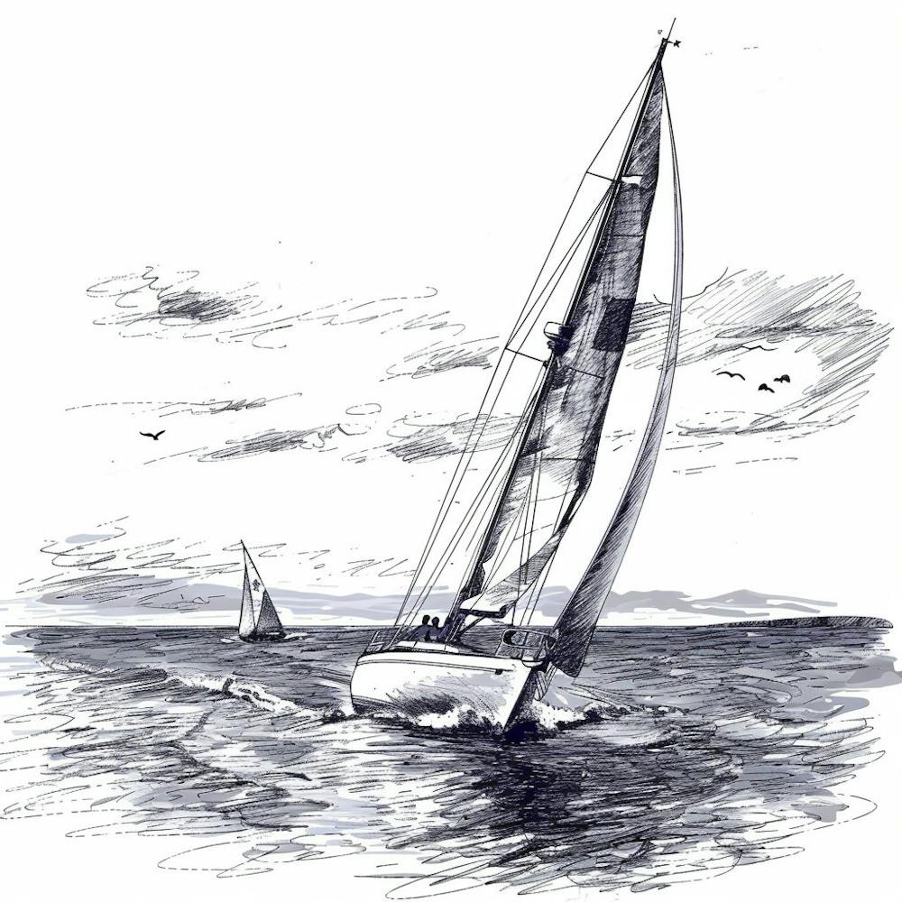 Sailboat Sailing In The Ocean