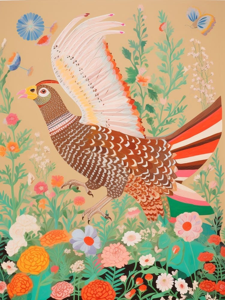 Maximalist Bird Painting Pheasant 2
