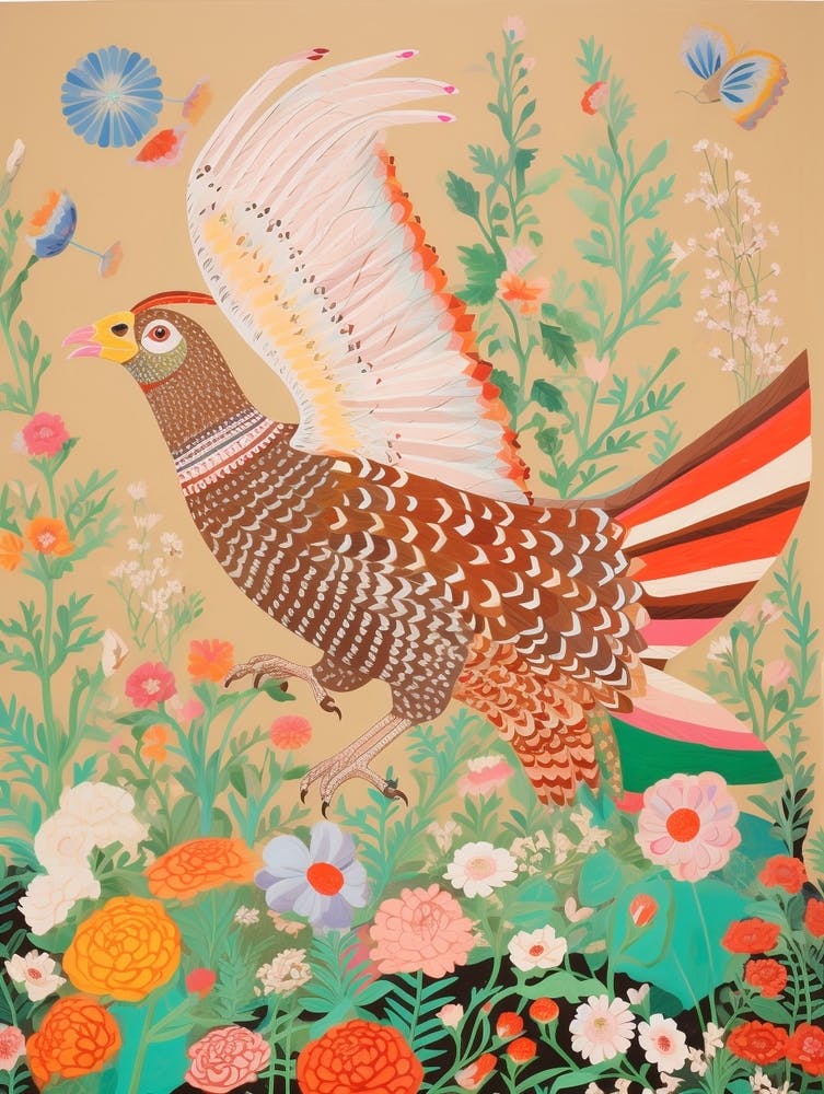 Maximalist Bird Painting Pheasant 2