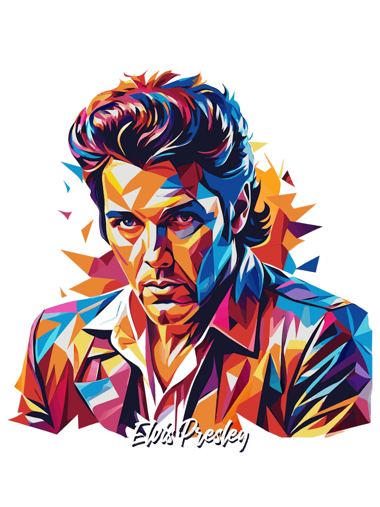 Elvis Presley 02 Portrait Music Icon Style WPAP Pop Art