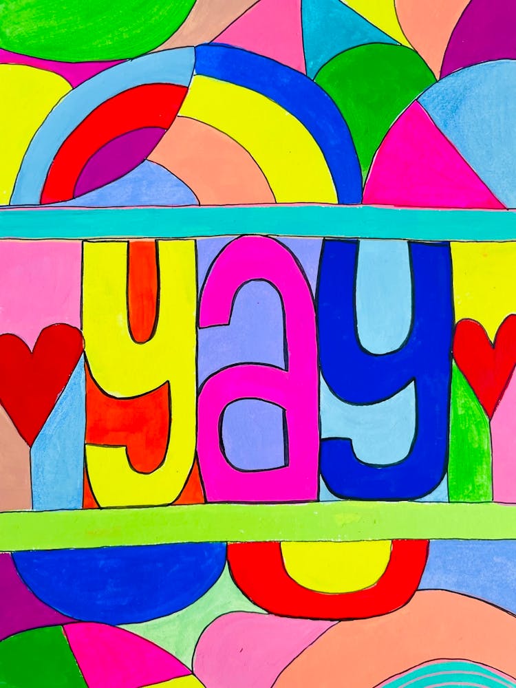 Yay Rainbow Lettering