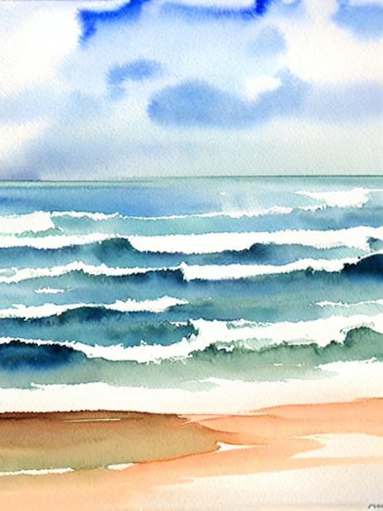 Terrigal Beach, Australia Watercolour
