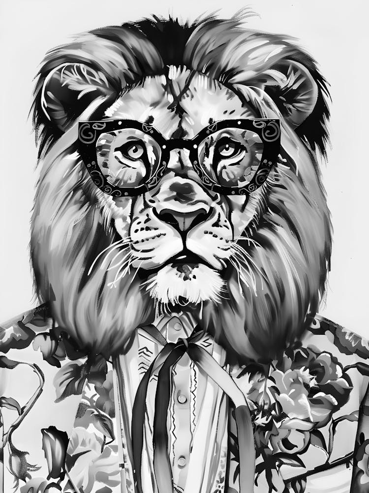 Lion In Glasses