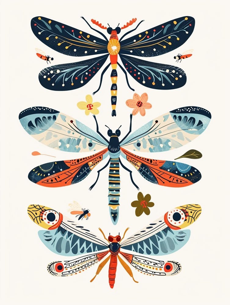 Colourful Insect Illustration Damselfly 7