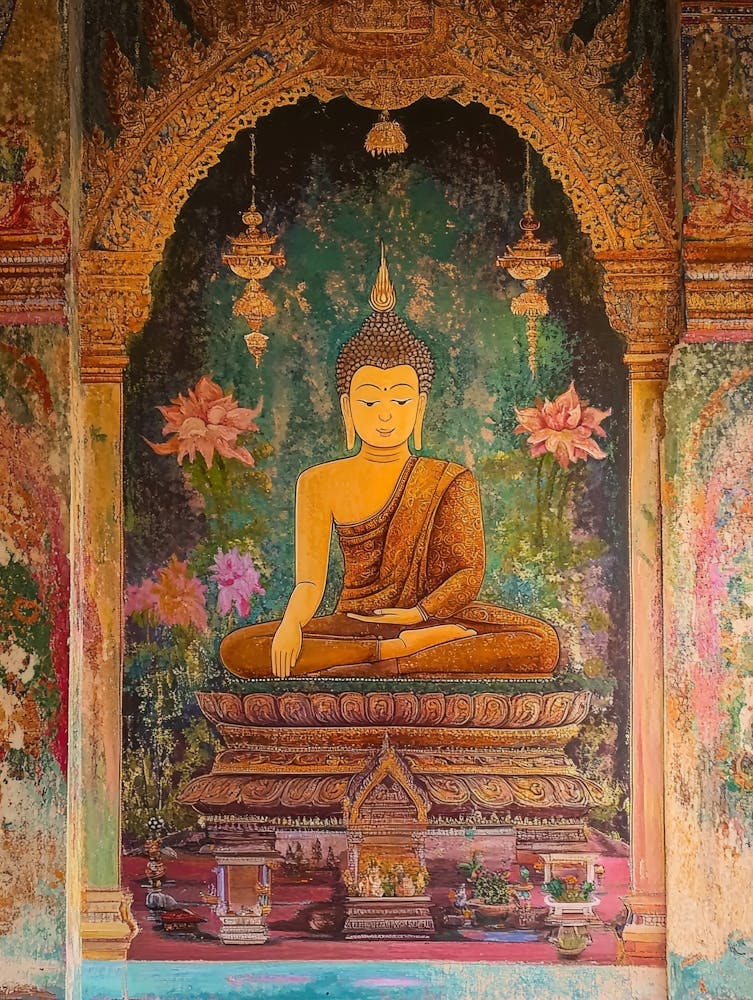 Painting In A Buddhist Temple Near Chiang Mai