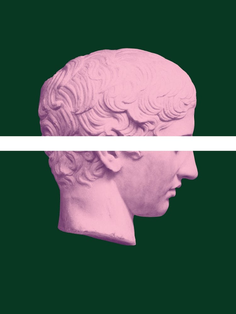 Alter Mann Grün und Rosa