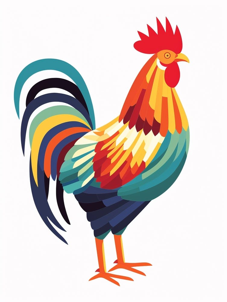 Colourful Geometric Bird Chicken 5