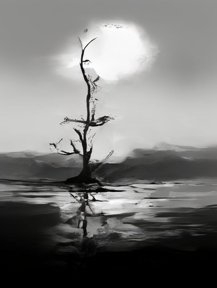 Tranquility Abstract Black And White 7