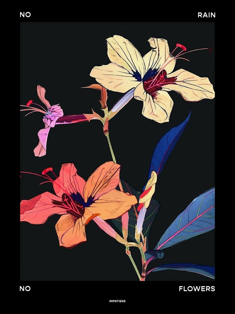 No Rain No Flowers Poster Impatiens 2