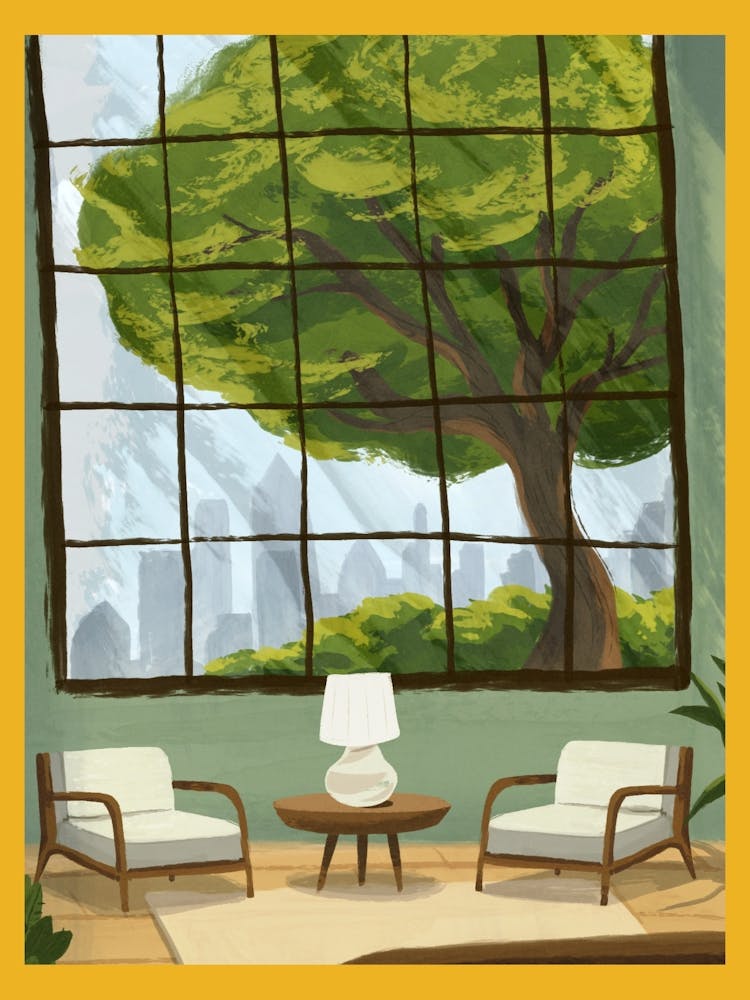 Wohnzimmer Mit Baum
