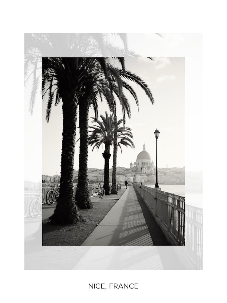 Poster Of Nice, France, Black And White Old Photo 3