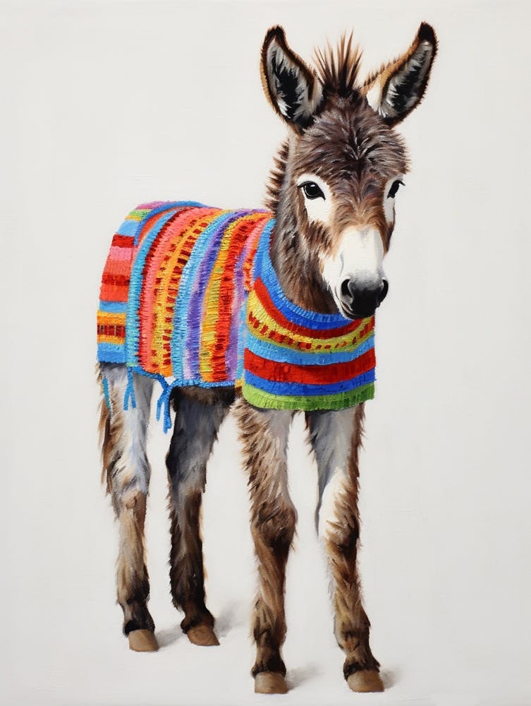 Baby Animal Wearing Sweater Donkey 2