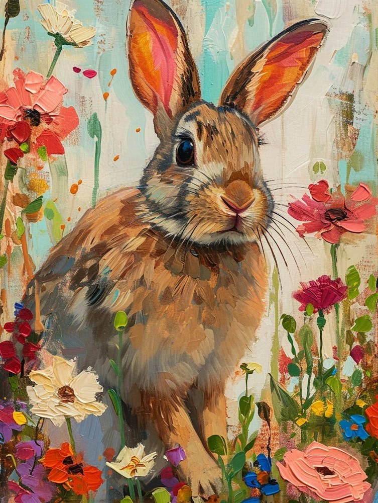 Mini Rex Rabbit Painting 4