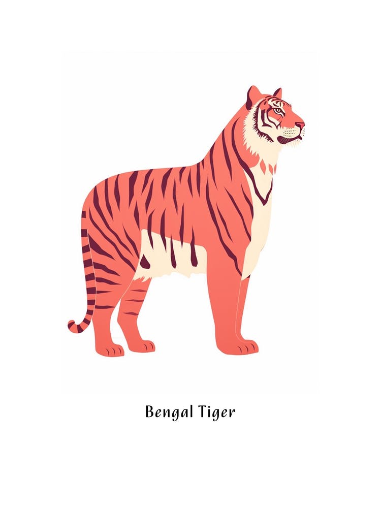 Bengal Tiger 2 Kids Animal Poster