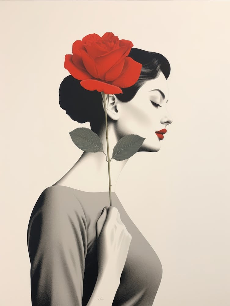 Woman With A Rose