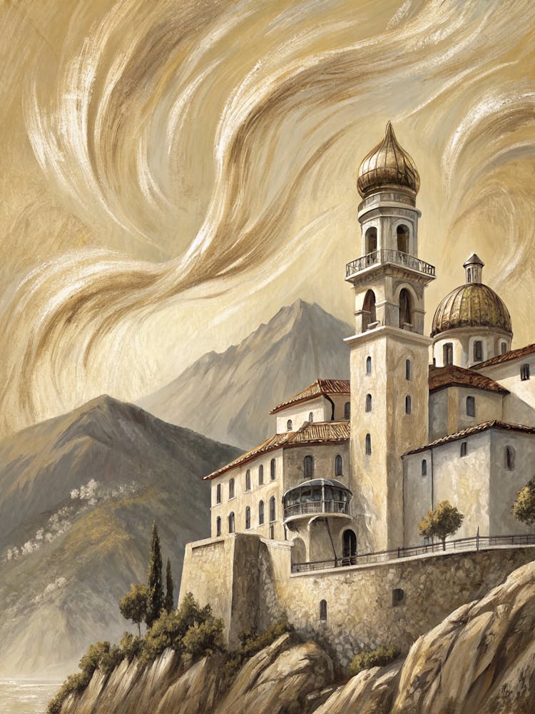 Oil Painting Style Metallic Brushstroke Swoosh