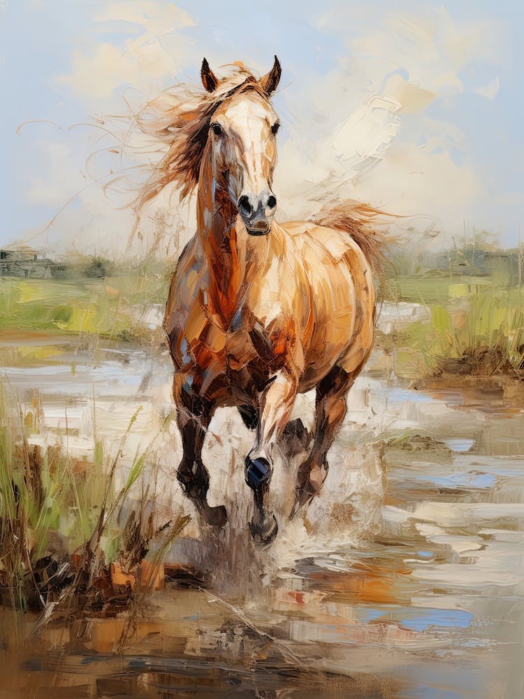 A Horse Painting In The Style Of Palette Knife Painting 1