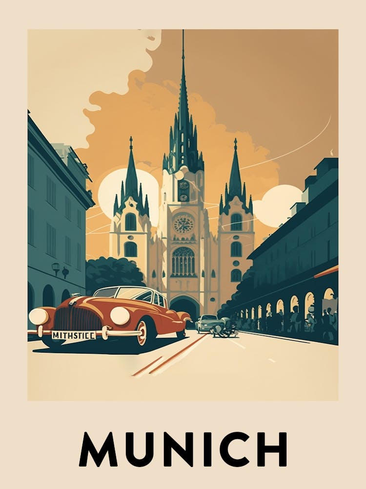Munich Vintage Travel Poster