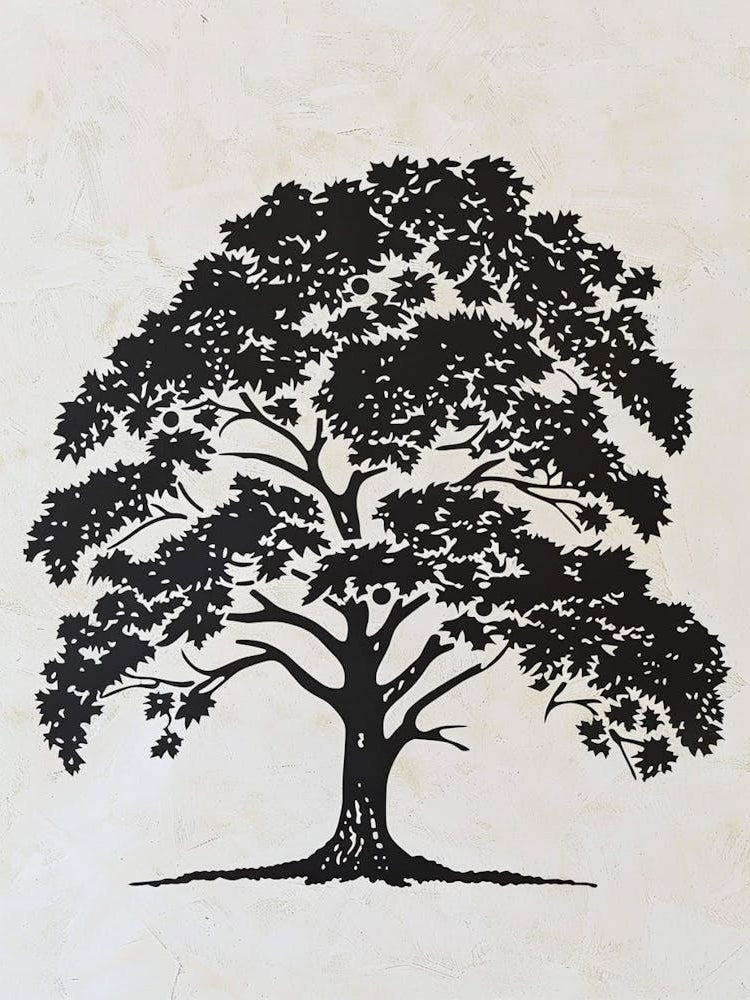 Chestnut Tree Simple Geometric Nature Stencil 1