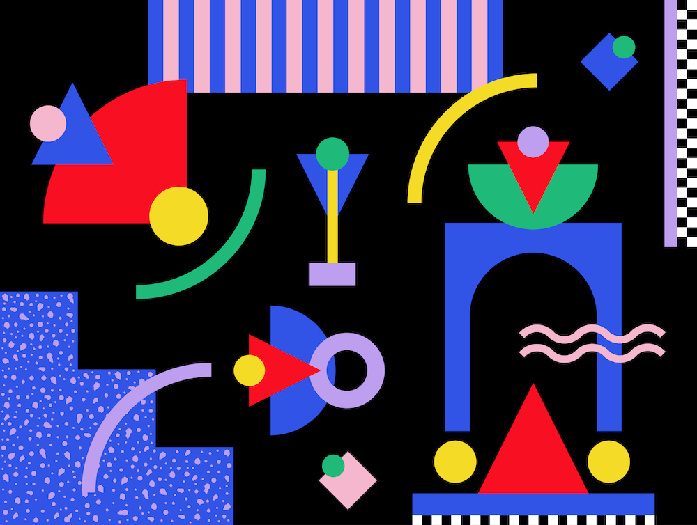 Memphis Pattern Retro Synthwave 80s Vintage Shapes Artwork