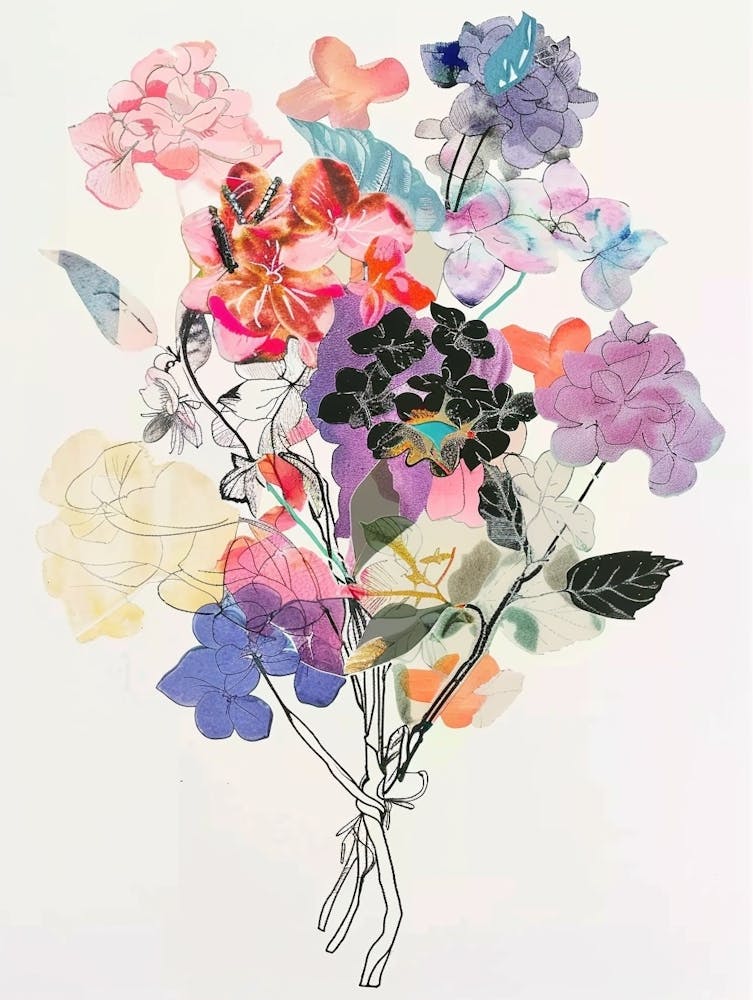 Hydrangea 2 Collage Flower Bouquet