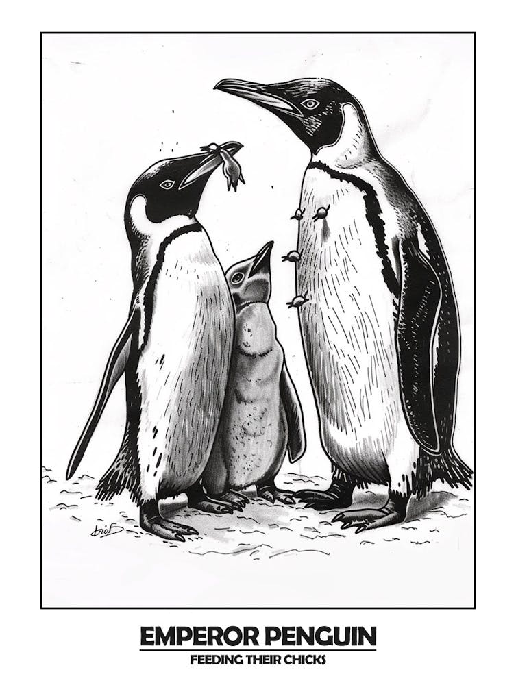 Penguin Feeding Their Chicks Poster 4