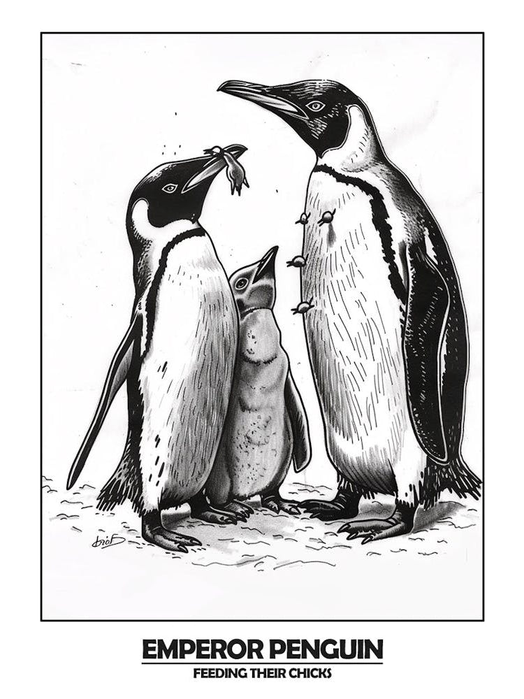 Penguin Feeding Their Chicks Poster 4