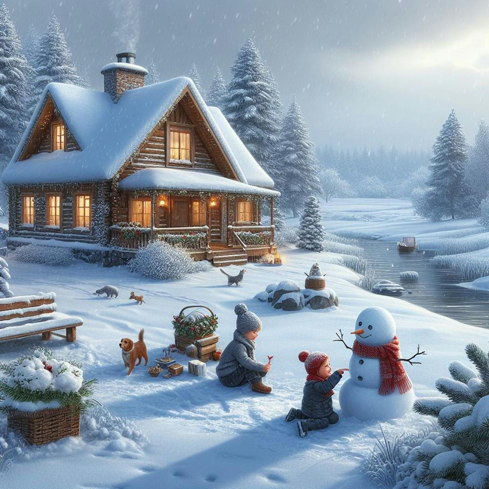 Snowman In The Snow