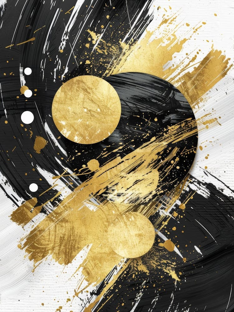 Abstract Gold And Black Canvas Print 4
