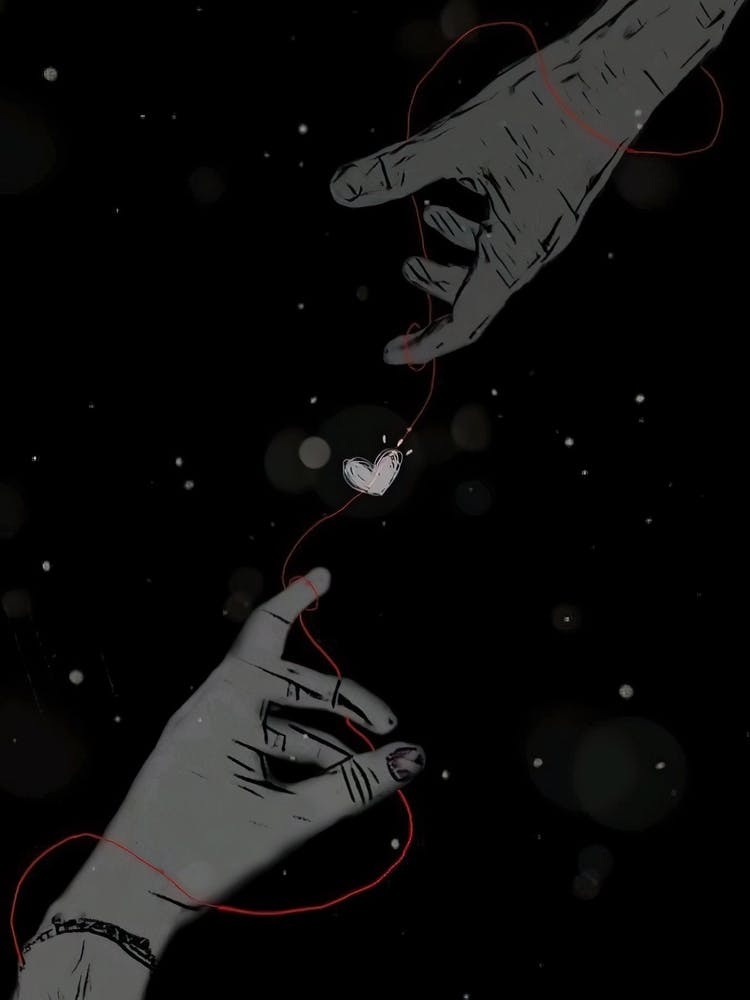 Two Hands Reaching For Each Other