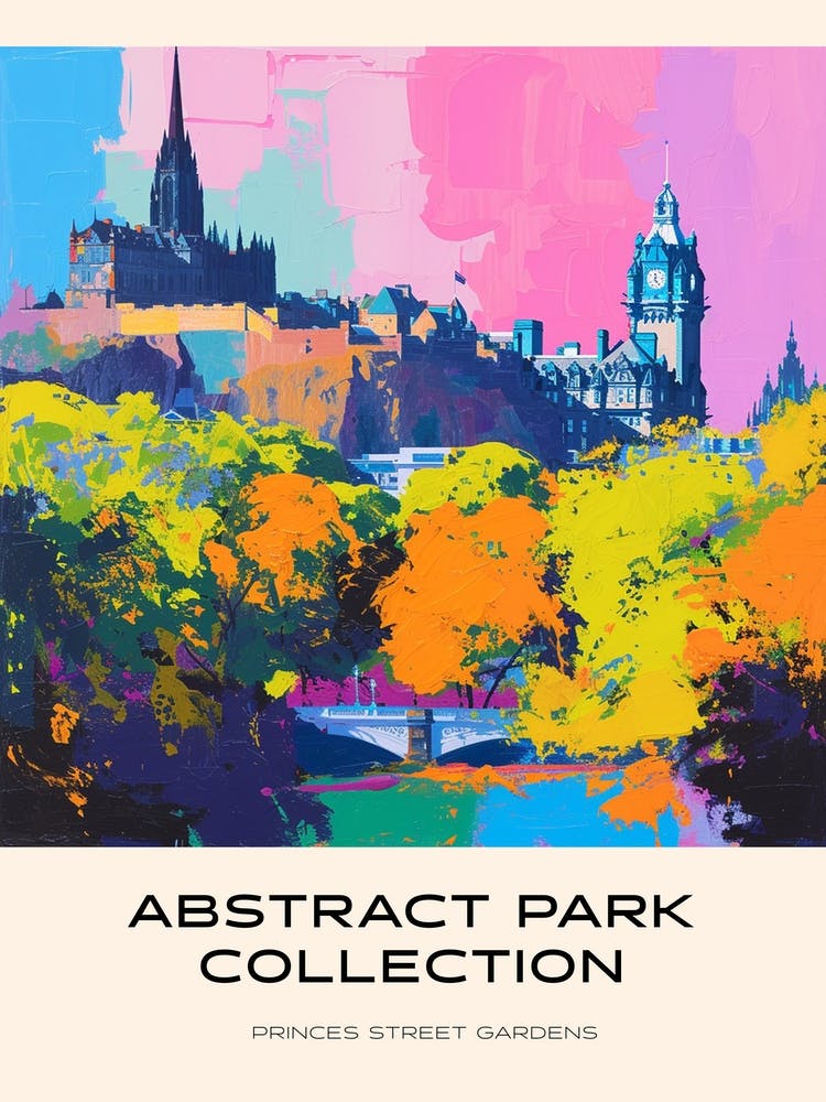 Abstract Park Collection Poster Princes Street Gardens Edinburgh Scotland 2