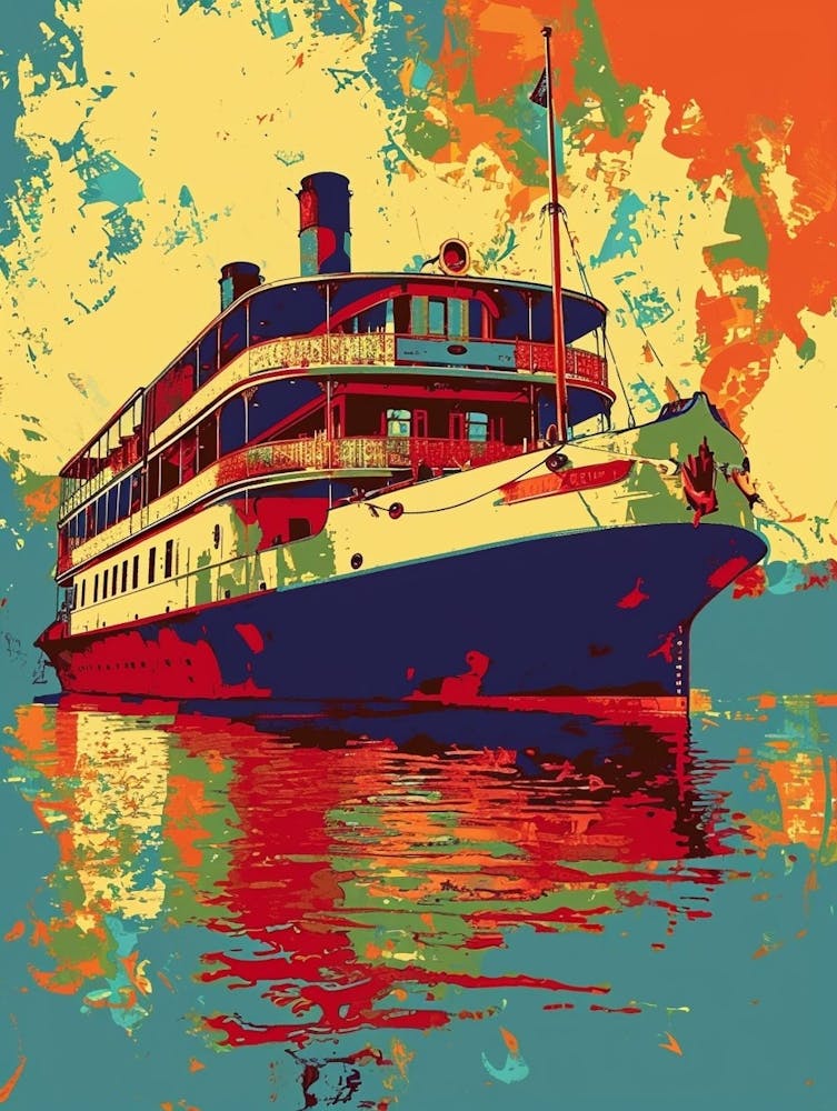 Steamboat Natchez Retro Pop Art 3