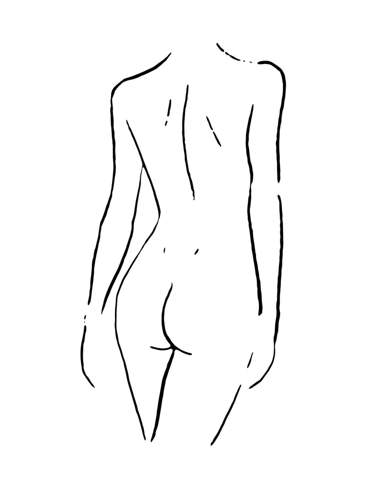Female Body Sketch 1 Black And White