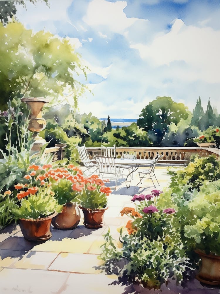 Volksgarten Austria Watercolour Painting 1