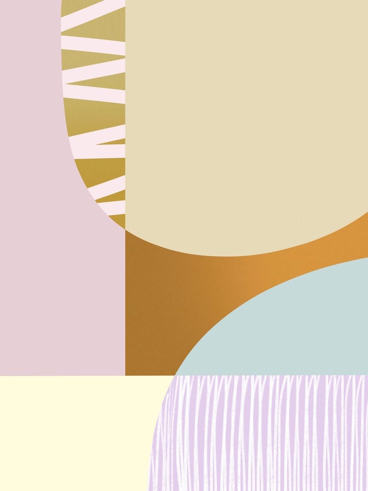 Abstract Geometric Shapes Lilac Beige Blue