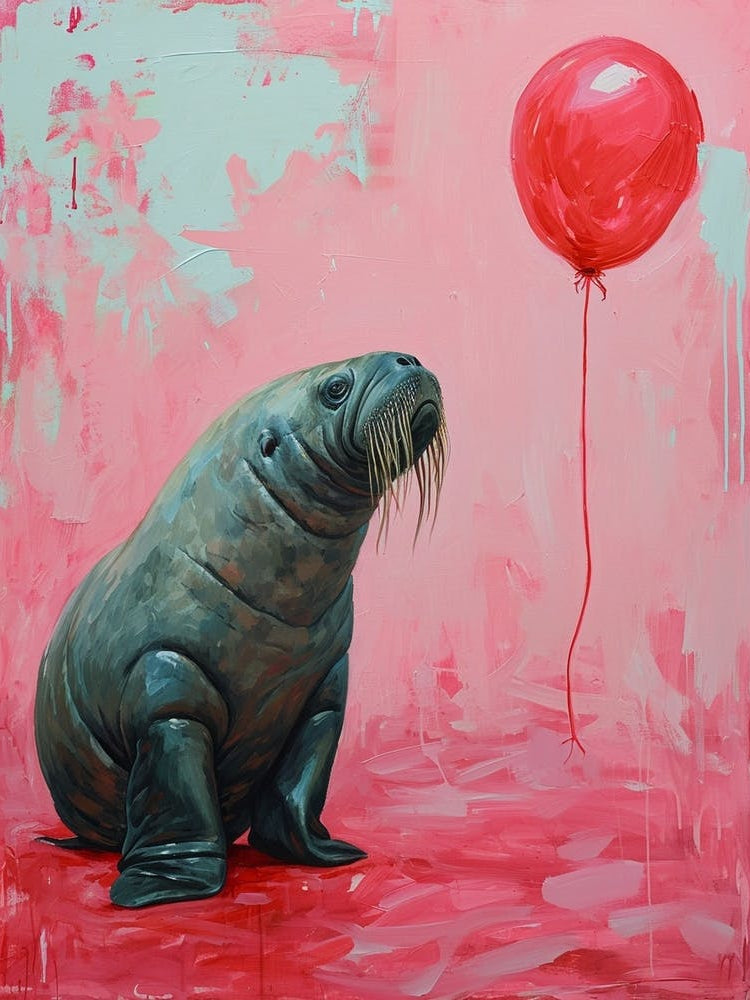 Cute Walrus 3 With Balloon