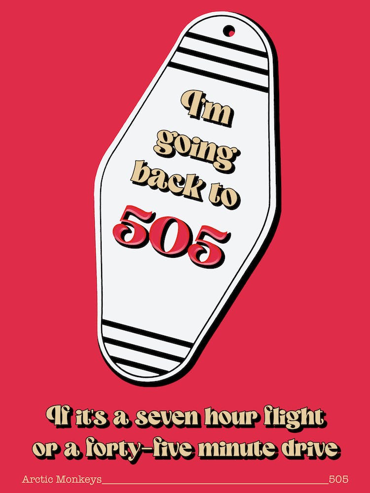 Red Indie Motel Keychain 505 Print