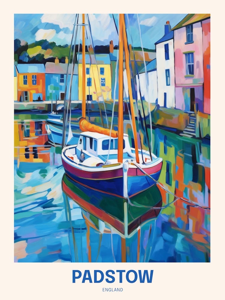 Affiche de Voyage Padstow Angleterre Royaume-Uni