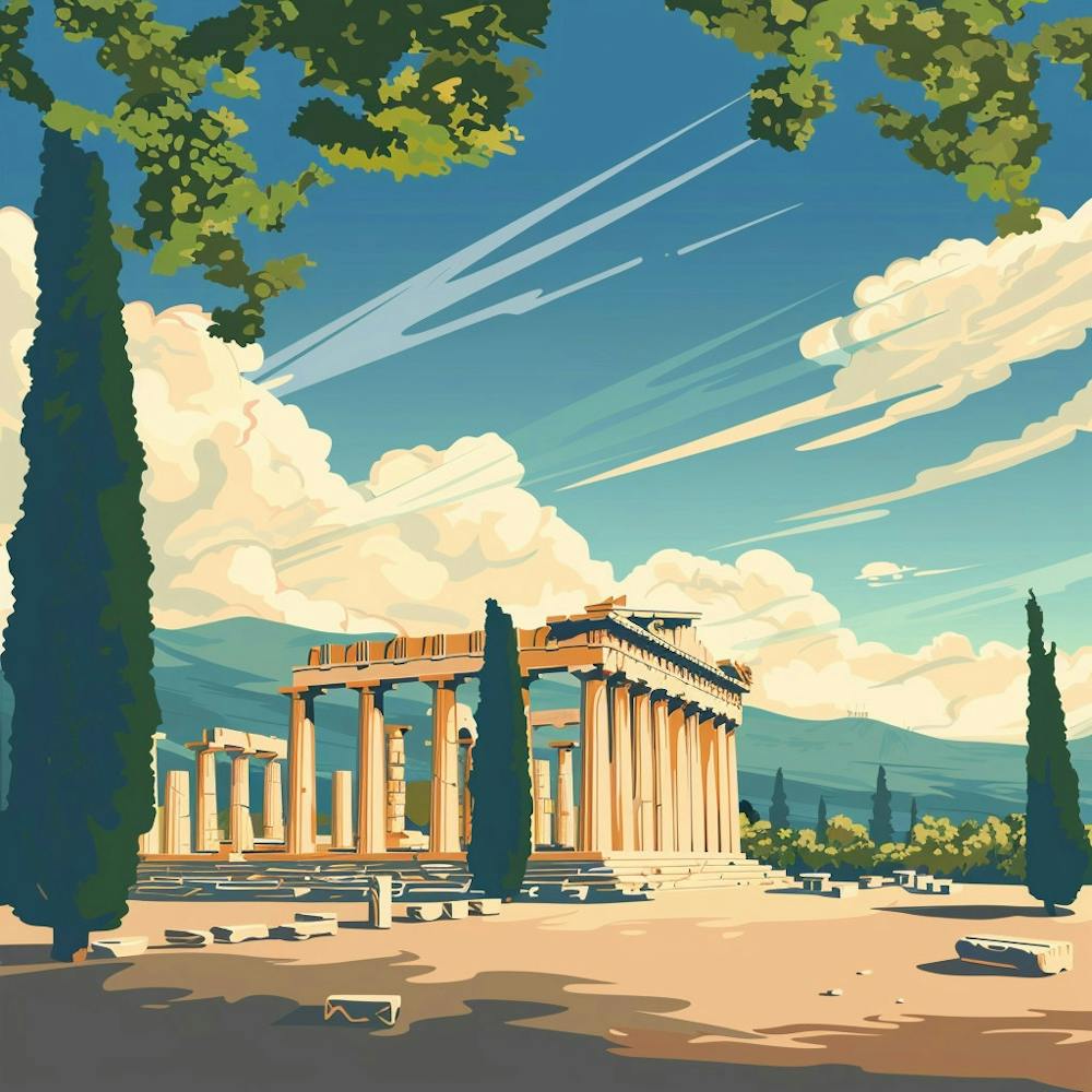 A Temple Of Olympian Zeus In Athens Vector Desig 1720009328 4