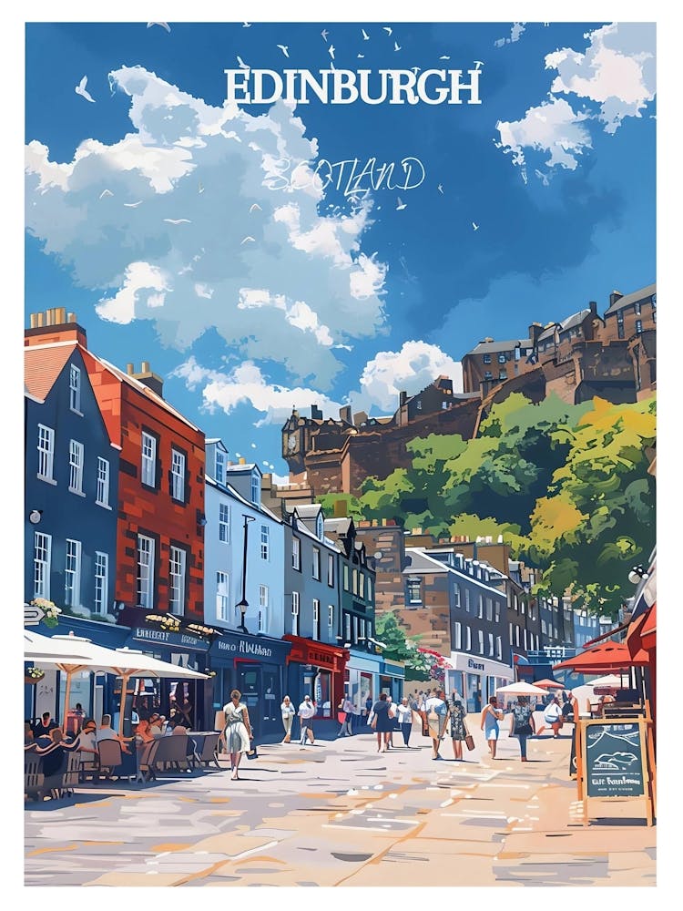 Edinburgh Travel Poster Royal Mile Edinburgh Print Scotland The Edinburgh Gift Edinburgh Wall Art Edinburgh Artwork Scotland Decor